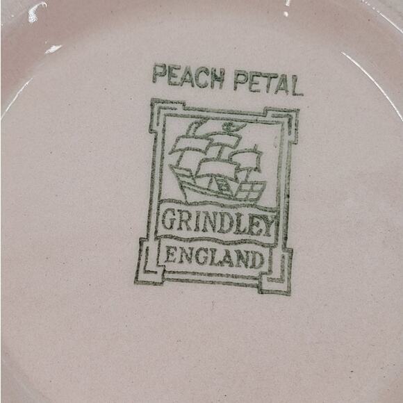Grindley Peach Pink Vintage Sugar Jar Scalloped Edge Cottagecore Kitchen Decor - Picture 3 of 10